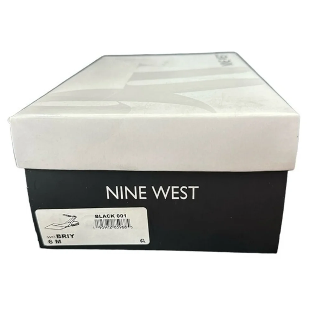 Nine West Briy Black Suede Flats Women’s Ankle Strap Pointed Toe Size 6